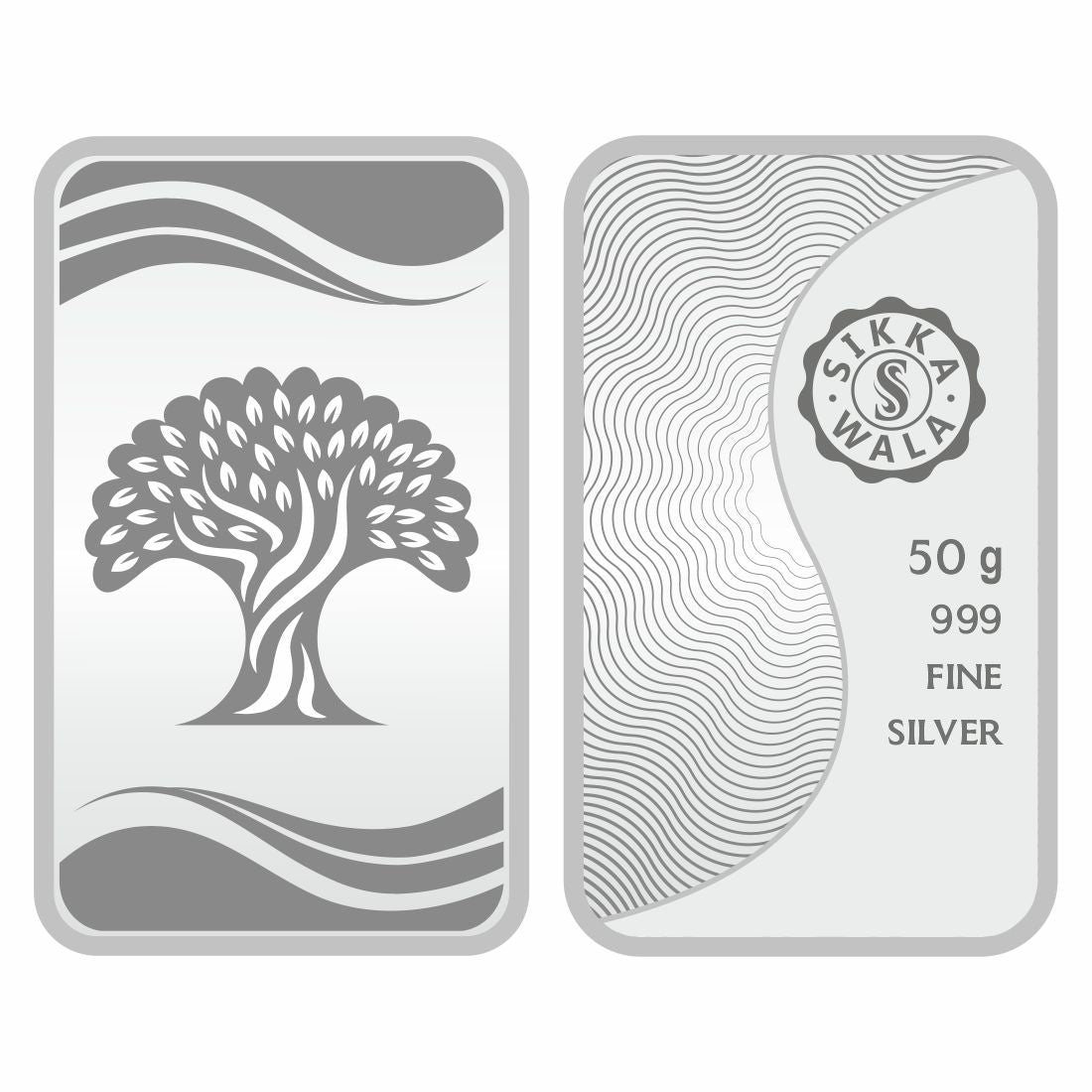 Sikkawala BIS Hallmarked Lotus 999 Silver Coin 50 gm - SKNBL-50