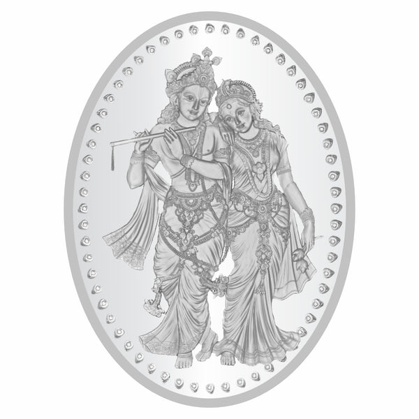 Sikkawala BIS Hallmarked Radha Krishna 999 Silver Coin 20 gm- SKORK-20