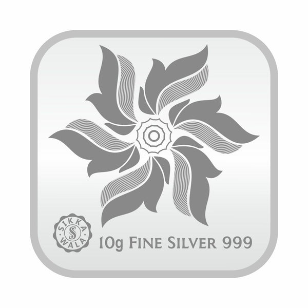 Sikkawala BIS Hallmarked Lotus 999 Silver Coin 10 gm - SKSLPCC-10