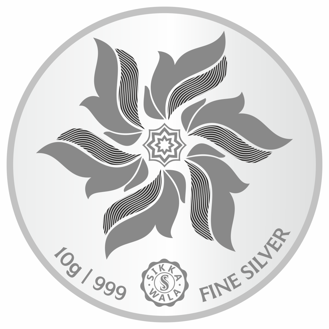 Sikkawala BIS Hallmarked Lotus 999 Silver Coin 10 gm - SKRLPCP-10