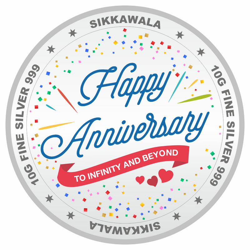 Sikkawala BIS Hallmarked  Anniversary 999 Silver Coin 10 gm - SKAVCP-10