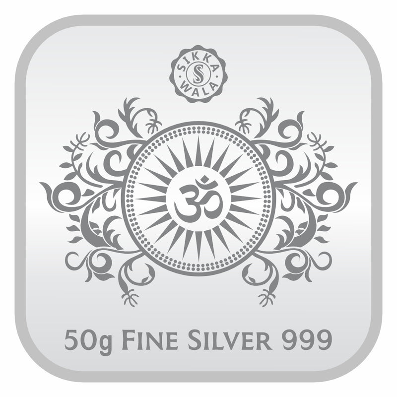 Sikkawala BIS Hallmarked Laxmi Ganesh 999 Silver Coin 50 gm- SKSLG-50