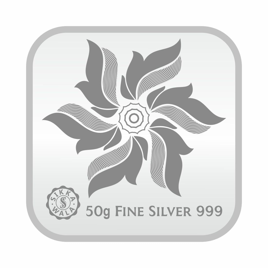 Sikkawala BIS Hallmarked Lotus 999 Silver Coin 50 gm - SKSLPCC-50