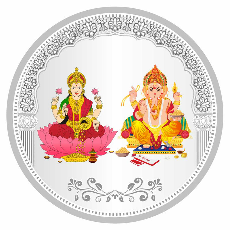 Sikkawala BIS Hallmarked Laxmi Ganesh Color 999 Silver Coin 20 gm - SKRCLGCP-20