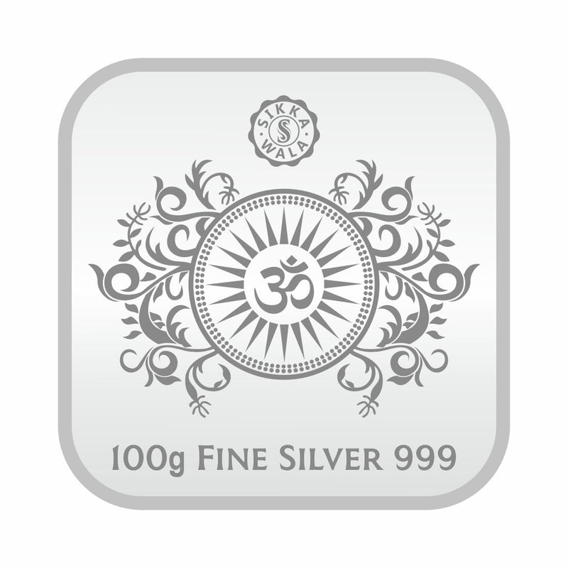 Sikkawala BIS Hallmarked Laxmi Ganesh Color 999 Silver Coin 100 gm - SKSCLGCC-100