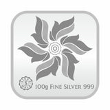 Sikkawala BIS Hallmarked Lotus 999 Silver Coin 100 gm - SKSLPCC-100