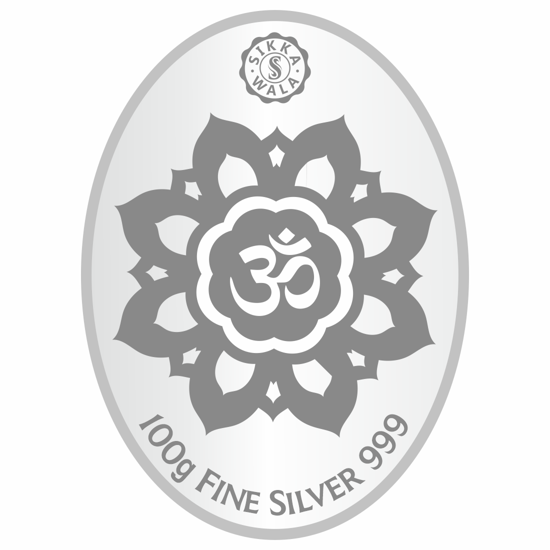 Sikkawala BIS Hallmarked Ganesh Color 999 Silver Coin 100 gm - SKOCGACC-100