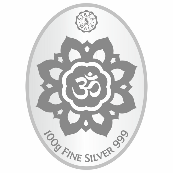 Sikkawala BIS Hallmarked Ganesh Color 999 Silver Coin 100 gm - SKOCGACC-100
