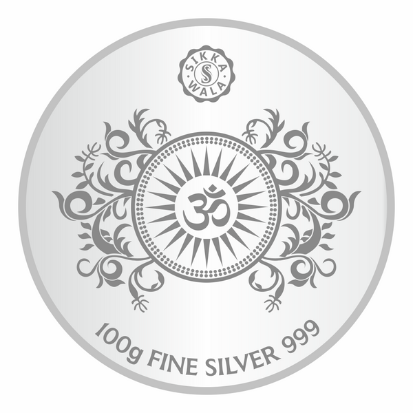 Sikkawala BIS Hallmarked Durga ji Color 999 Silver Coin 100 gm - SKRCDGCP-100