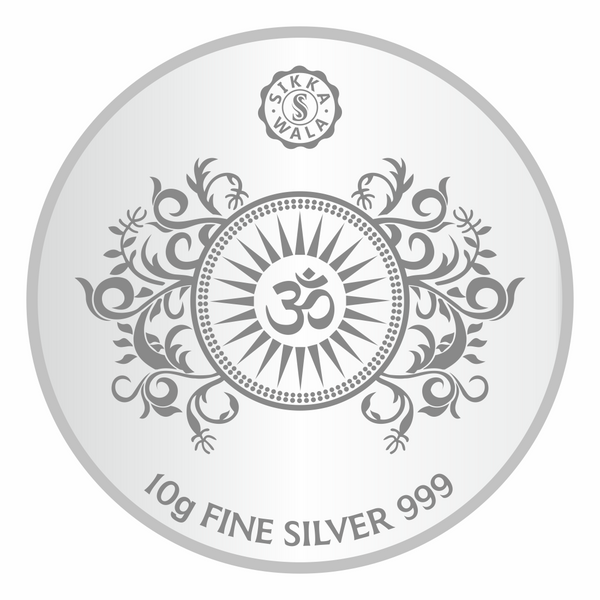 Sikkawala BIS Hallmarked Ganesh Color 999 Silver Coin 10 gm - SKRCGACP-10