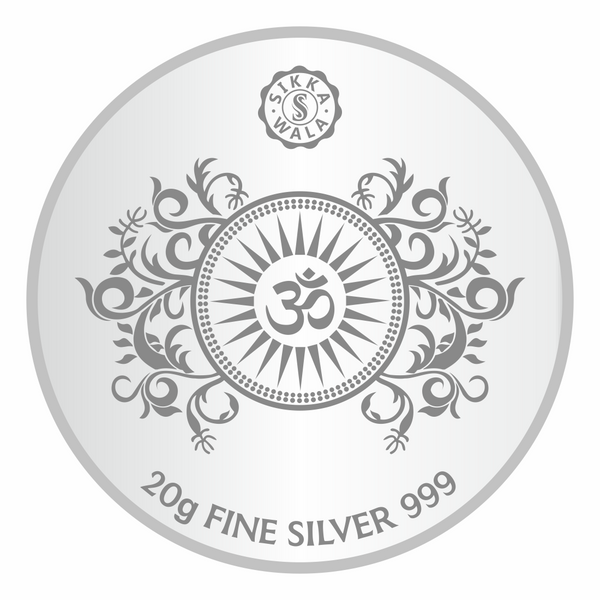 Sikkawala BIS Hallmarked Guru Nanak Ji Color 999 Silver Coin 20 gm - SKRCGNCP-20