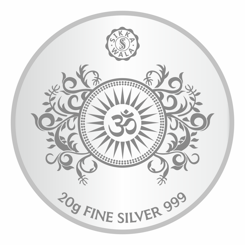 Sikkawala BIS Hallmarked Laxmi Ganesh & Saraswati Color 999 Silver Coin 20 gm - SKRCLGSCP-20