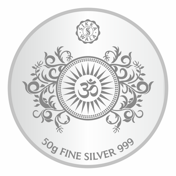 Sikkawala BIS Hallmarked Durga ji Color 999 Silver Coin 50 gm - SKRCDGCP-50