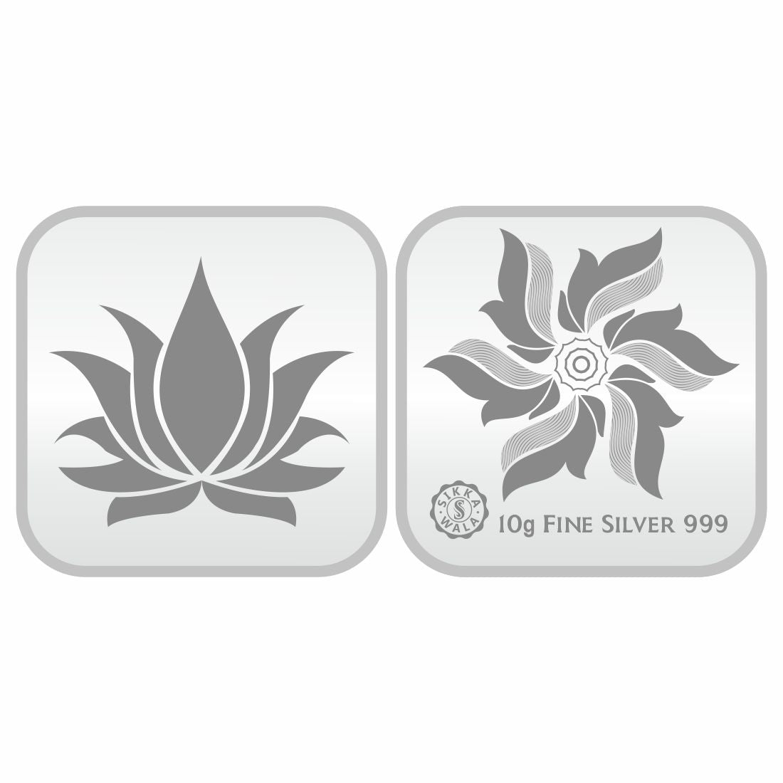 Sikkawala BIS Hallmarked Lotus 999 Silver Coin 10 gm - SKSLPCC-10