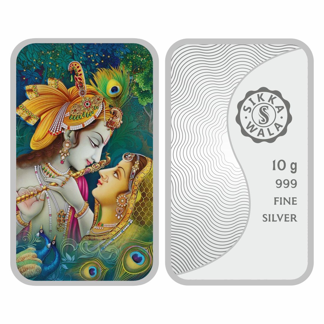 Sikkawala BIS Hallmarked Radha krishna 999 Silver Coin 10 gm - SKBCRK-10