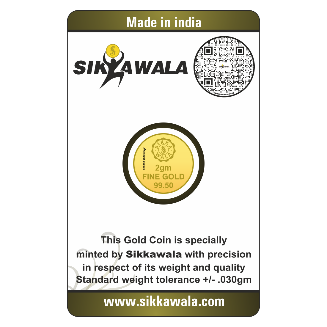 Sikkawala Lotus  24 kt 99.5 Gold Coin 2 gm-SK2GCR