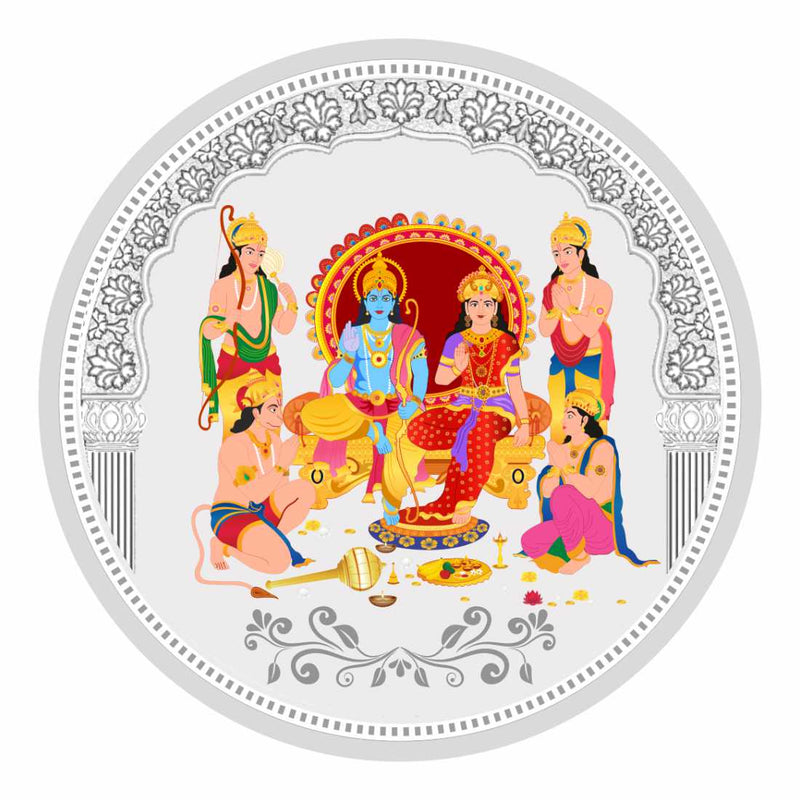 Sikkawala BIS Hallmarked Ram Darbar Color 999 Silver Coin 100 gm - SKRCRDCP-100