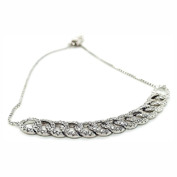 Sikkawala 925 Sterling Silver White Silver Sleek Bracelet For Girls 3000116-1