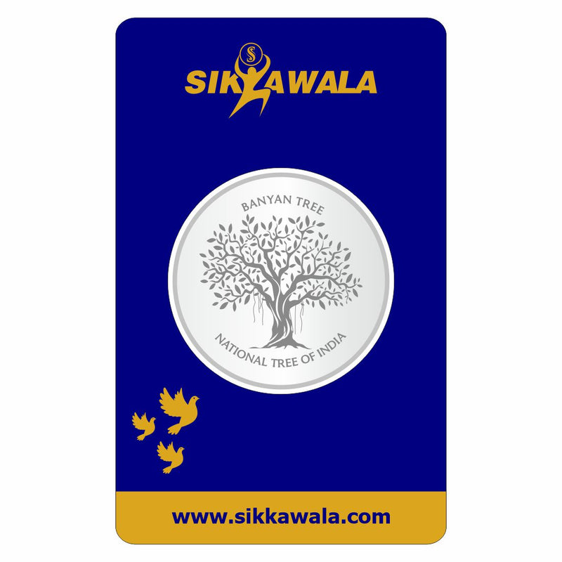Sikkawala BIS Hallmarked Banyan Tree 999 Silver Coin 10 gm - SKBRCC-10