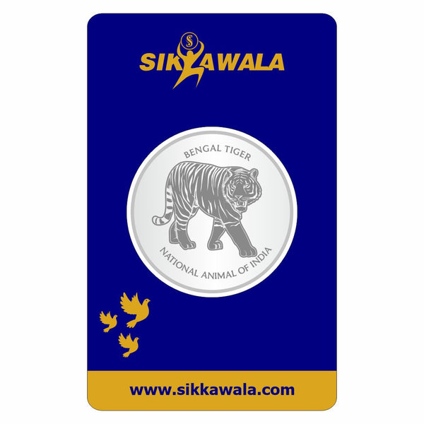 Sikkawala BIS Hallmarked Tiger 999 Silver Coin 10 gm - SKTRCC-10