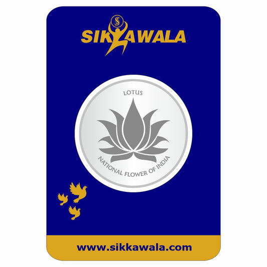 Sikkawala BIS Hallmarked Lotus 999 Silver Coin 10 gm - SKLRCC-10