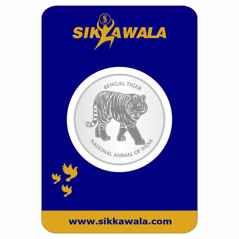 Sikkawala BIS Hallmarked Tiger 999 Silver Coin 25 gm - SKTRCC-25