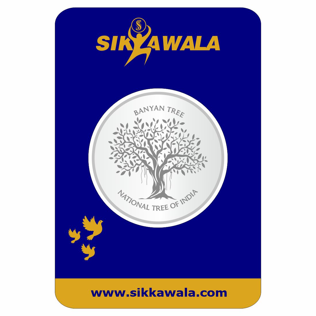 Sikkawala BIS Hallmarked Banyan Tree 999 Silver Coin 25 gm - SKBRCC-25