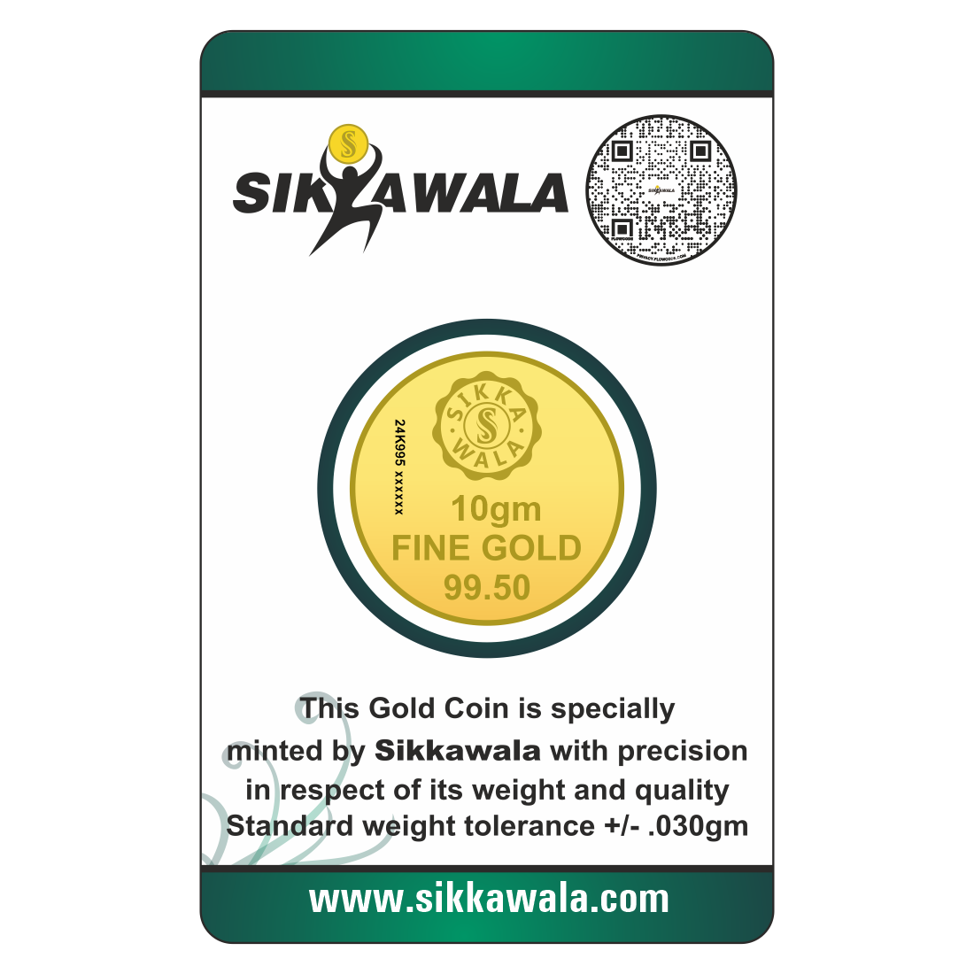 Sikkawala Lotus  24 kt 99.5 Gold Coin 10 gm-Sk10GCR