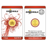 Sikkawala Lotus  24 kt 99.5 Gold Coin 1 gm-SK1GCR
