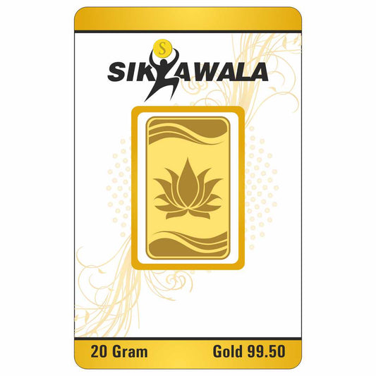 Sikkawala Lotus  24 kt 99.5 Gold Coin 20 gm-SK20GB