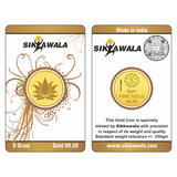 Sikkawala Lotus  24 kt 99.5 Gold Coin 8 gm-SK8GCR