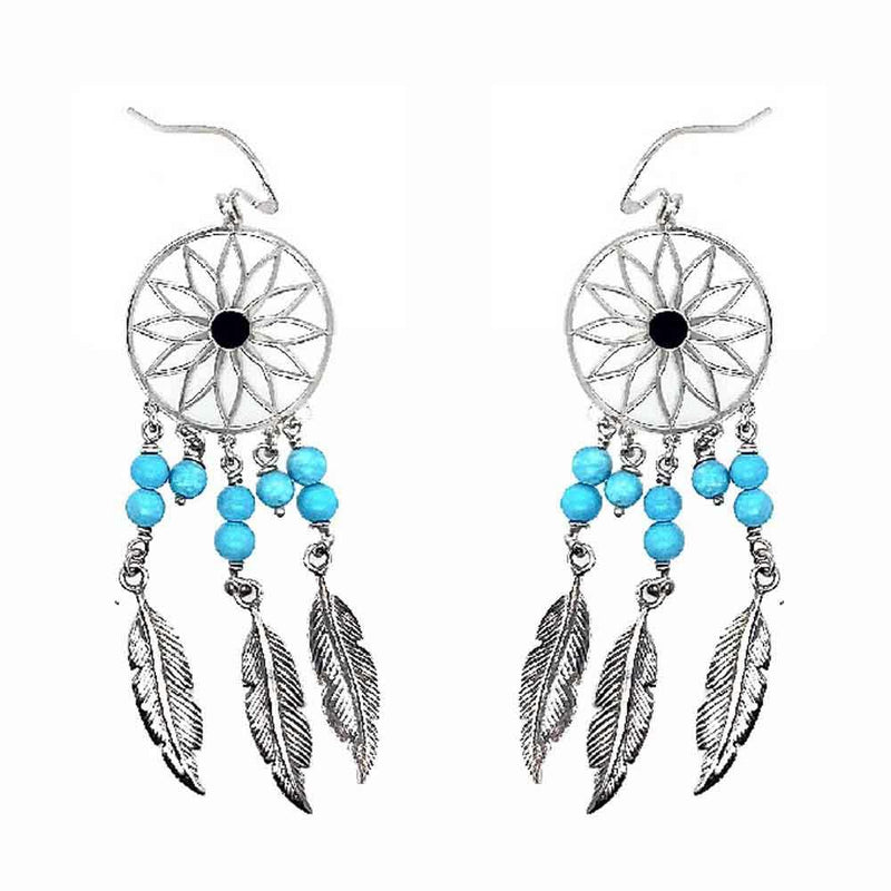 Sikkawala 925 Sterling Silver Oxidised Silver Round Dreamcatchers For Girls 3000224-1