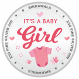 Sikkawala BIS Hallmarked Personalised Baby Girl 999 Silver Coin 25 gm - SKNBGCPCUS-25
