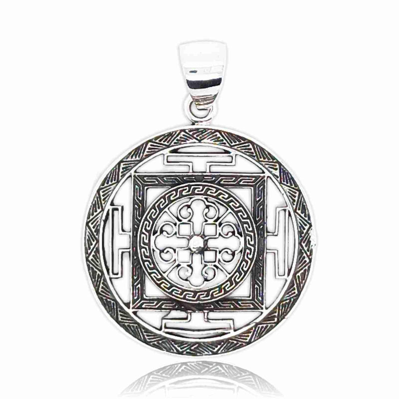 Sikkawala 925 Sterling Silver Oxidised Silver Coin Design Pendant For Women 3000246-1