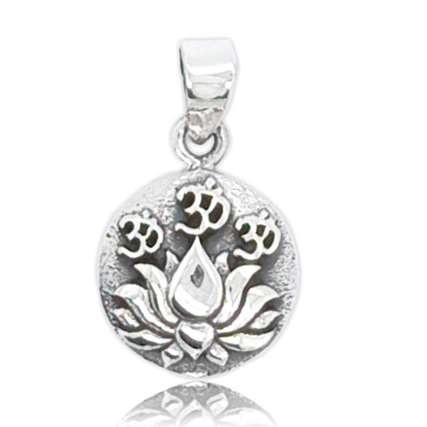 Sikkawala 925 Sterling Silver Oxidised Silver Floral Design Pendant For Women 3000253-1