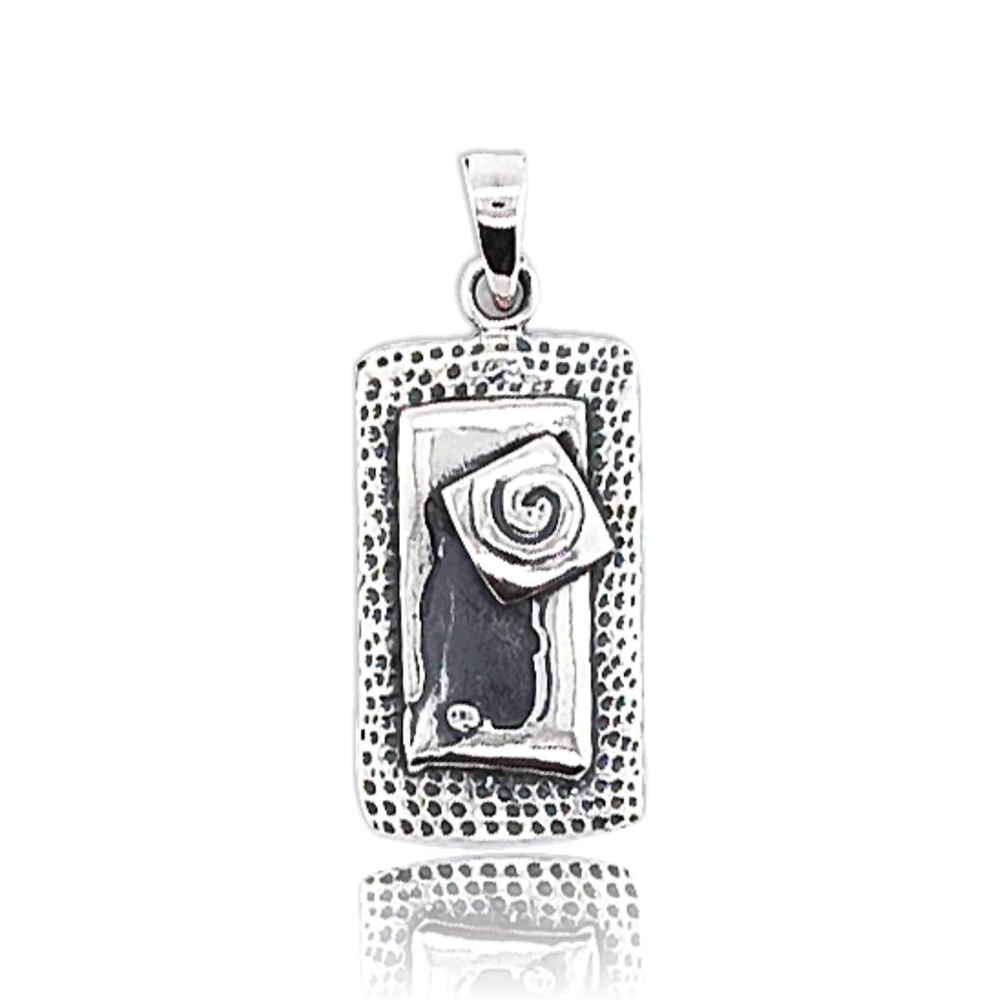 Sikkawala 925 Sterling Silver Oxidised Silver Bar Design Pendant For Women 3000254-1