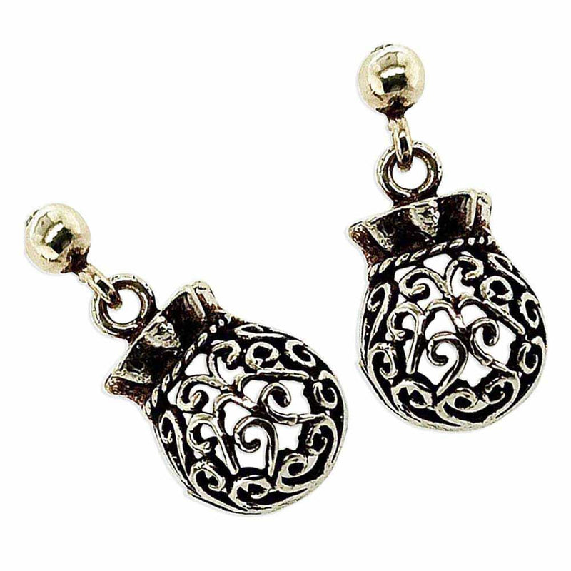 Sikkawala 925 Sterling Silver Oxidised Silver Minimal Drop Earring For Women 3000272-1
