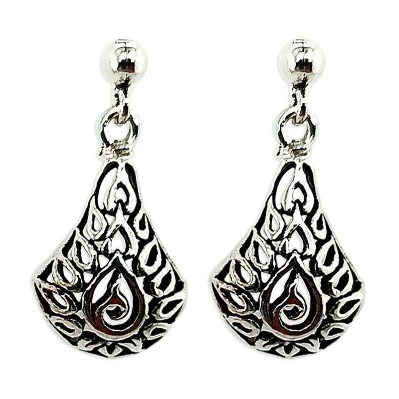 Sikkawala 925 Sterling Silver Oxidised Silver Bell Drop Earring For Women 3000273-1