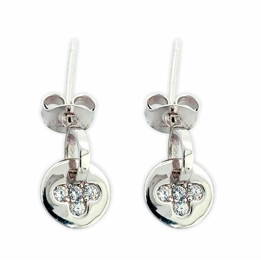 Sikkawala 925 Sterling Silver White Silver Ball Stick-On Earring For Women 3000283-1