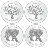 Sikkawala 999 Silver National Symbol Set Of  4 In 100 Gm  Coin-Sk4Scf25-3