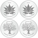 Sikkawala 999 Silver National Symbol Set Of  4 In 100 Gm  Coin-Sk4Scf25-4