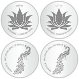 Sikkawala 999 Silver National Symbol Set Of  4 In 100 Gm  Coin-Sk4Scf25-5