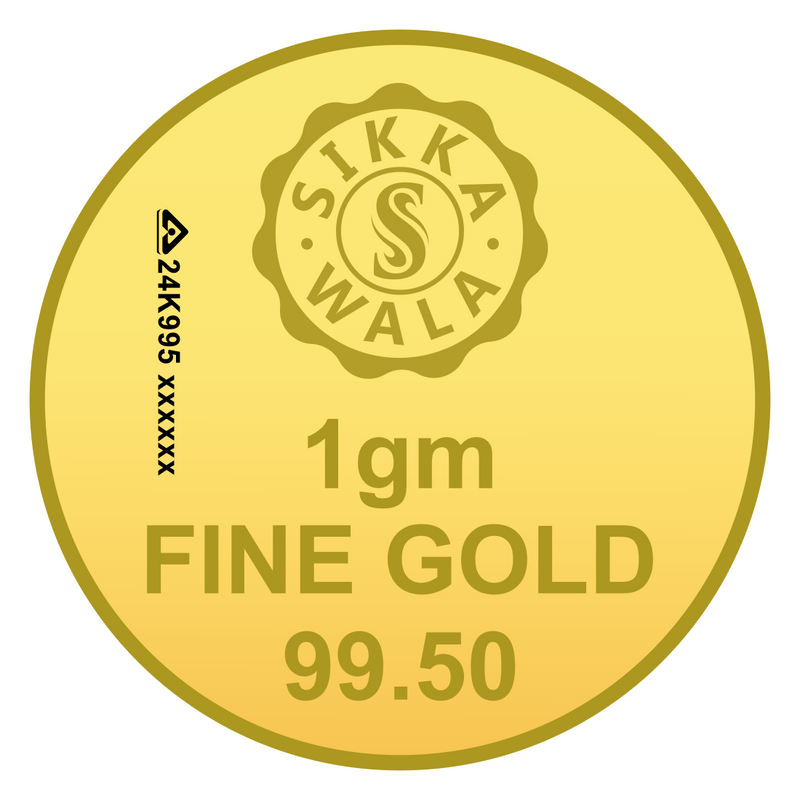 Sikkawala Lotus  24 kt 99.5 Gold Coin 1 gm-SK1GCR