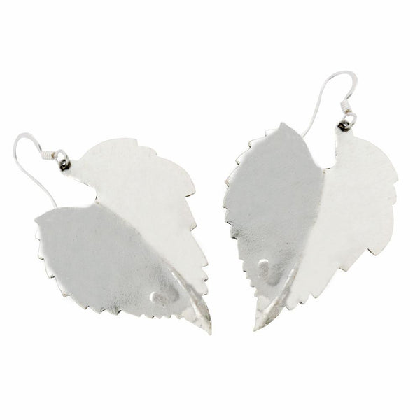 Sikkawala 925 Sterling Silver Oxidised Silver Leaf Dangle Earring For Women 3000322-1