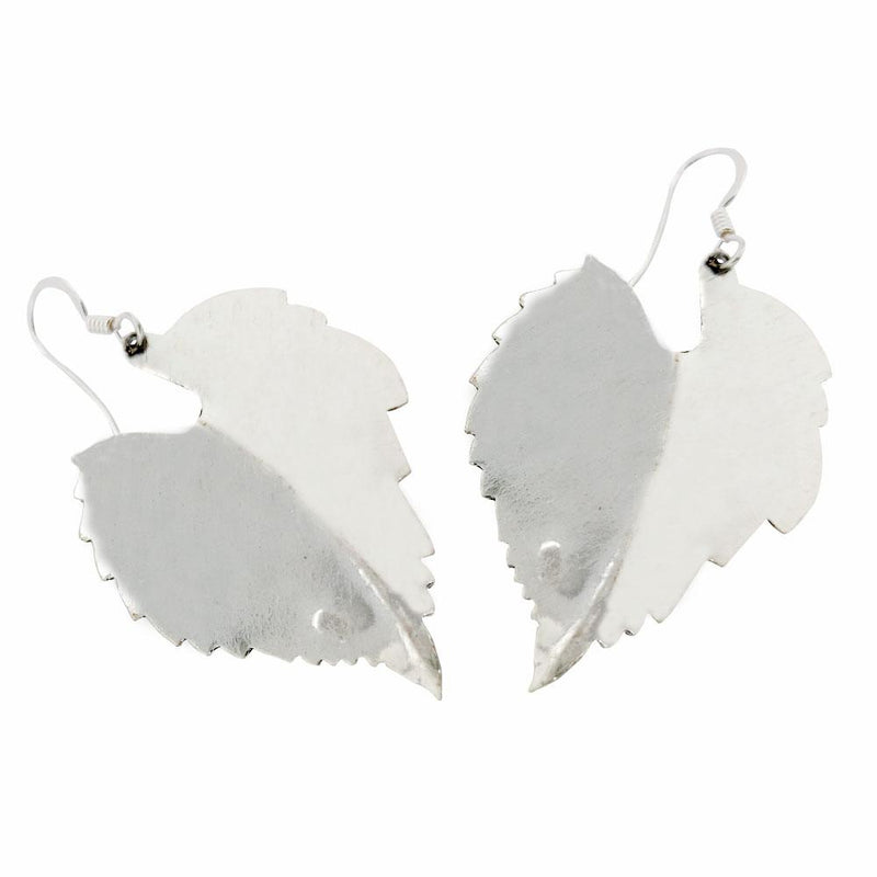 May tree jewellery - Hairy Growler - Hawthorn leaf earrings. Ethical jewelry