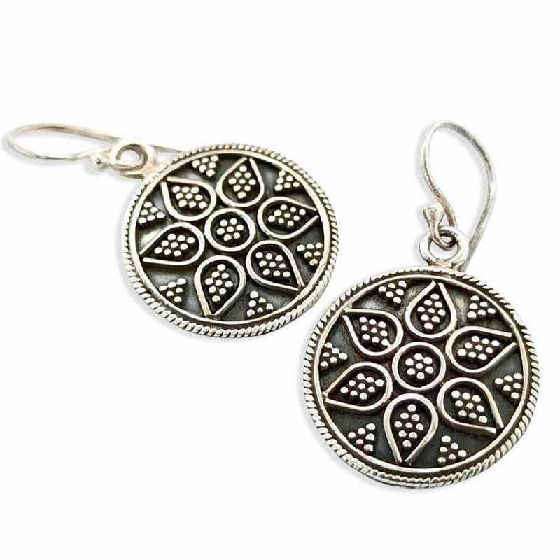 Sikkawala 925 Sterling Silver Oxidised Silver Ball Dangle Earring For Women 3000325-1