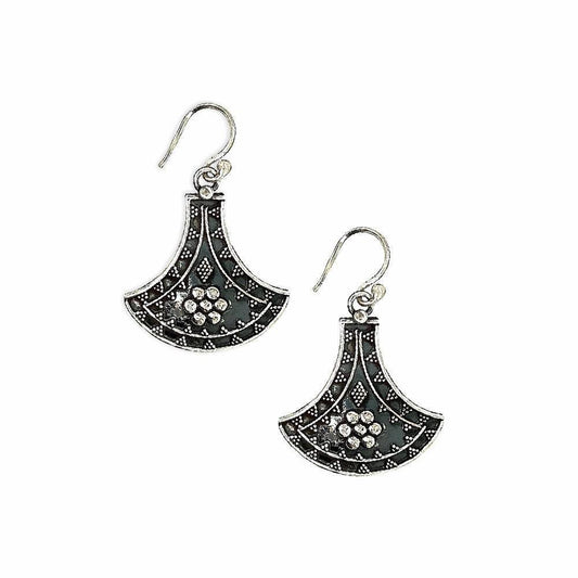 Sikkawala 925 Sterling Silver Oxidised Silver Minimal Regular Chandbalis For Women 3000326-1