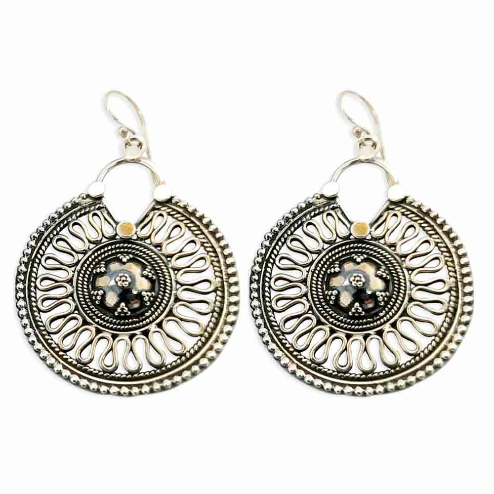 Sikkawala 925 Sterling Silver Oxidised Silver Round Regular Chandbalis For Women 3000327-1