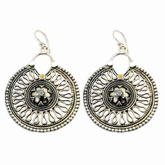 Sikkawala 925 Sterling Silver Oxidised Silver Round Regular Chandbalis For Women 3000327-1