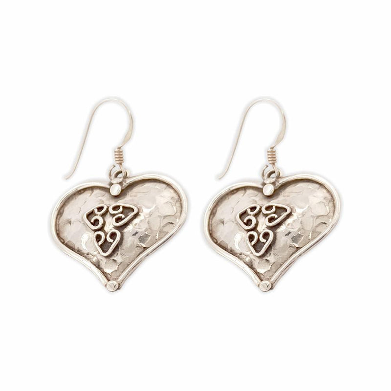Sikkawala 925 Sterling Silver Oxidised Silver Heart Drops & Danglers For Women 3000331-1